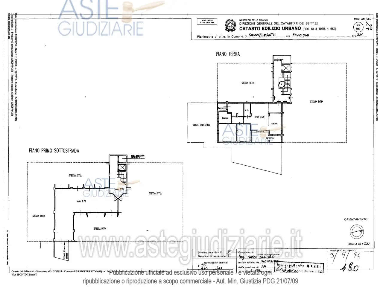 Garage in Via Spontini, 1, 60041 Sassoferrato An, Italia 1, Sassoferrato, {3} - Planimetria 1