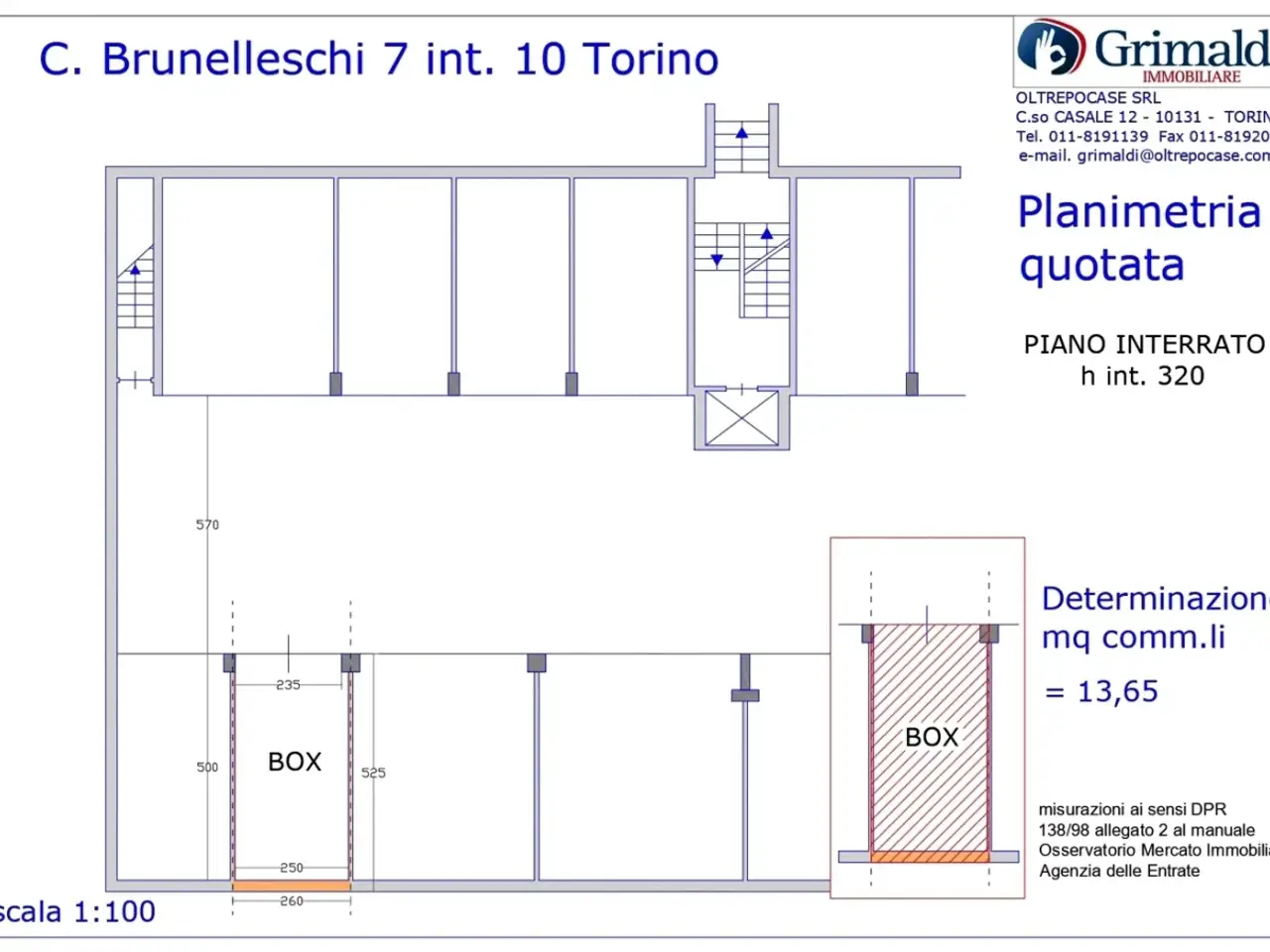 Parcheggio chiuso in Corso Brunelleschi 7 Int. 10, Torino, {3} - Planimetria 1