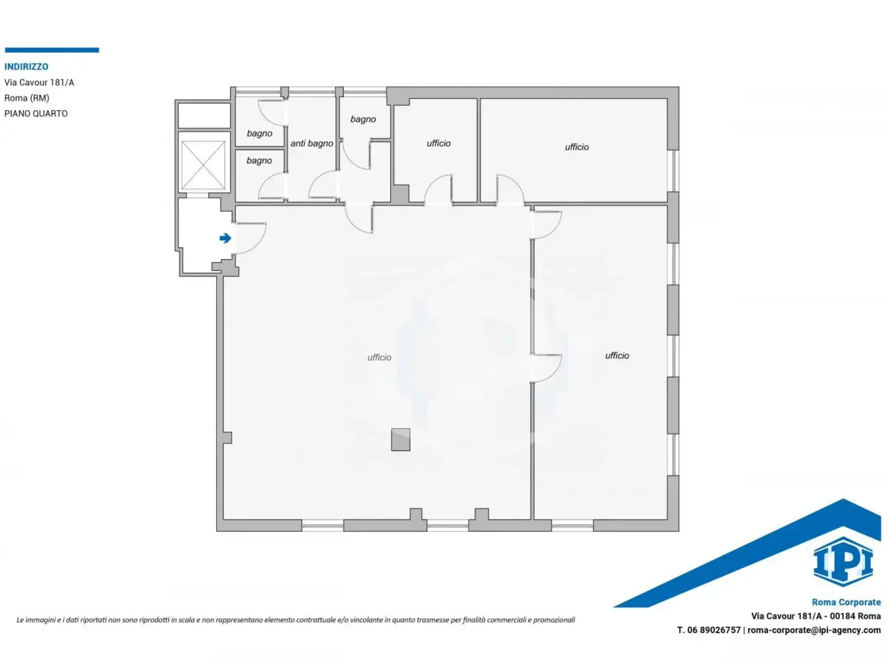 Ufficio in Via Cavour 181/a, Roma, {3} - Planimetria 1