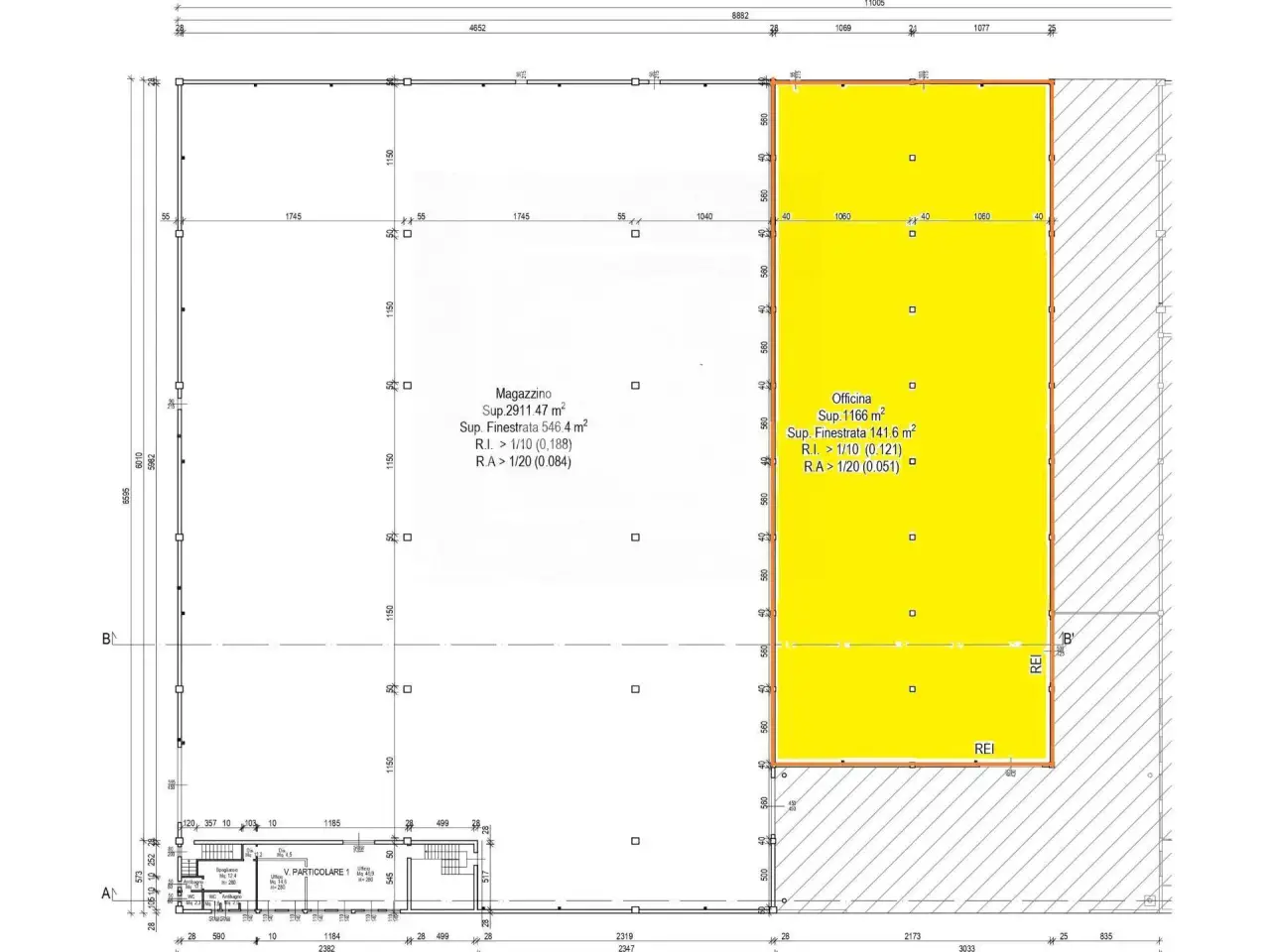 Capannone in Via Giuseppe di Vittorio 4, Quattro Castella, {3} - Planimetria 1