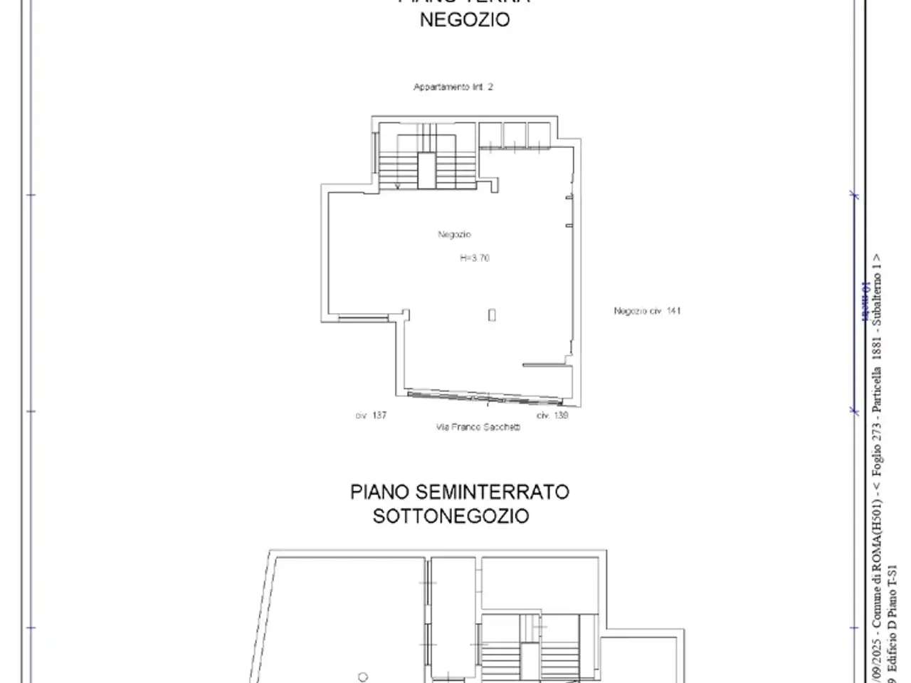 Negozio in Via Franco Sacchetti 137, Roma, {3} - Planimetria 1