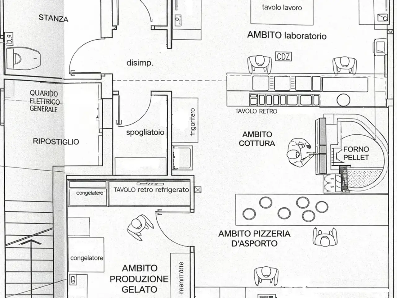 Pizza al taglio in Via Capo di Sopra 154, Noventa Vicentina, {3} - Planimetria 1