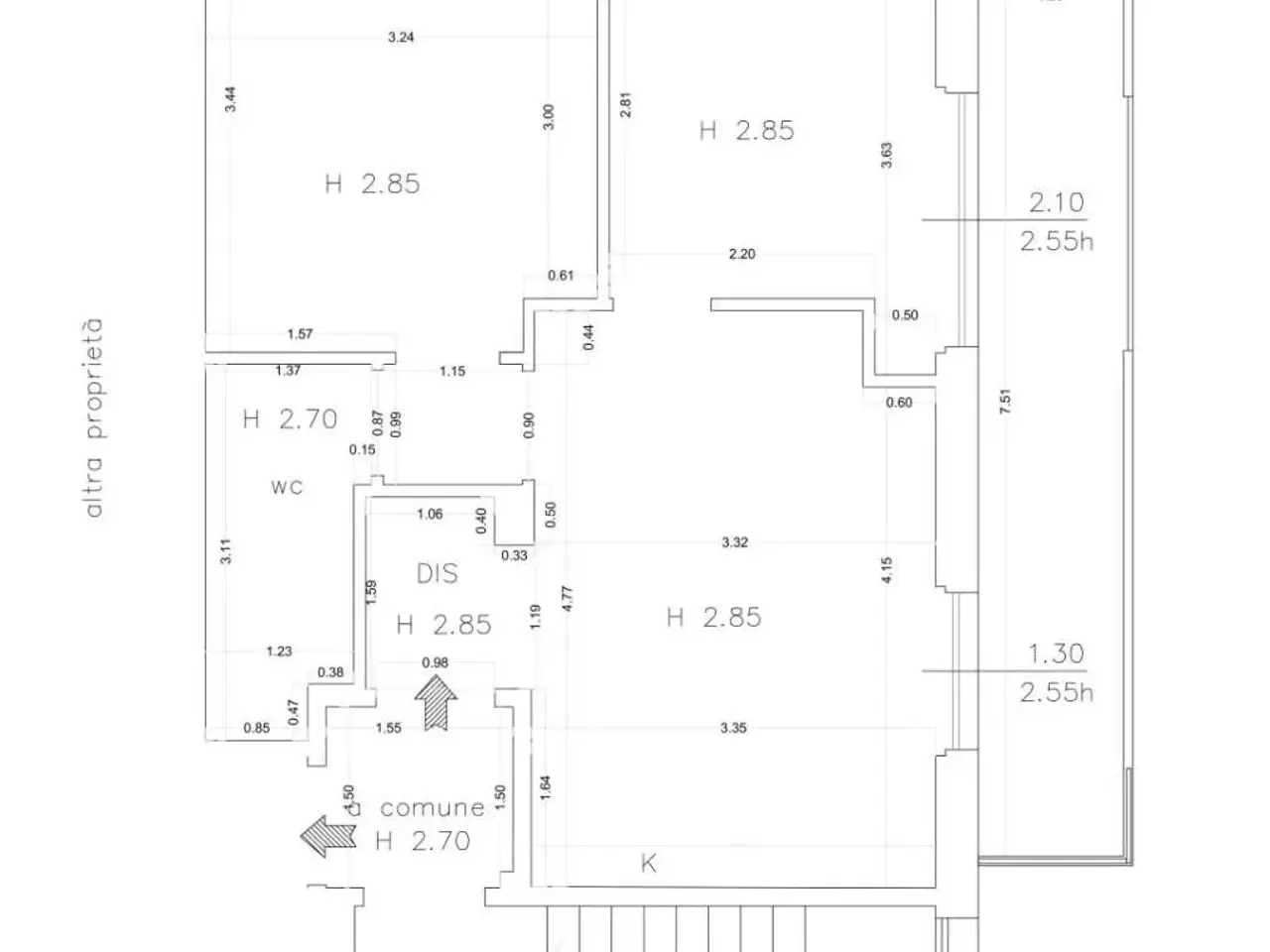 Trilocale in Via Luigi Castaldi, Firenze - Planimetria 1