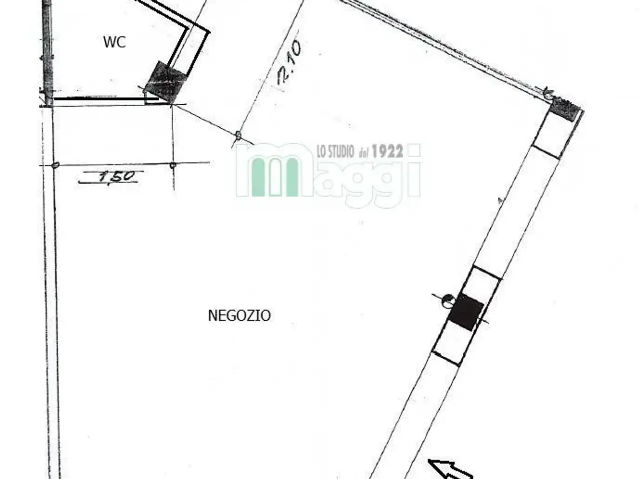 Negozio in Via Giovanni Battista Morgagni, Milano, {3} - Planimetria 1