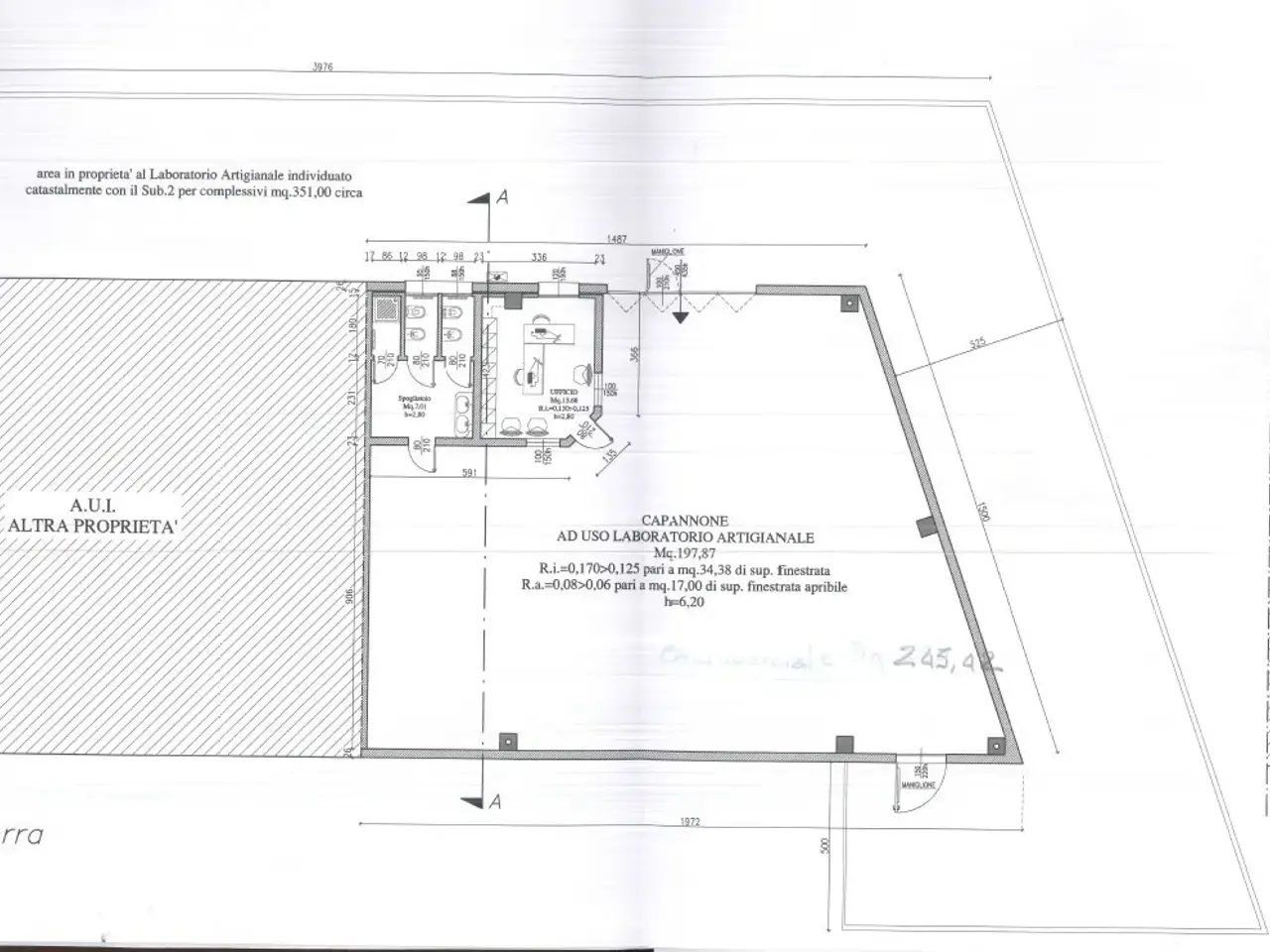 Capannone in , Alfonsine, {3} - Planimetria 1