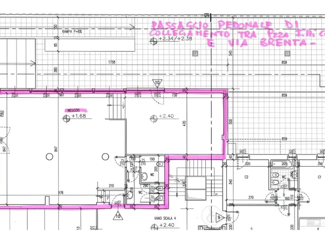 Negozio in Locale Commerciale Piazza Fratelli Cervi 3, Rivoli, {3} - Planimetria 1