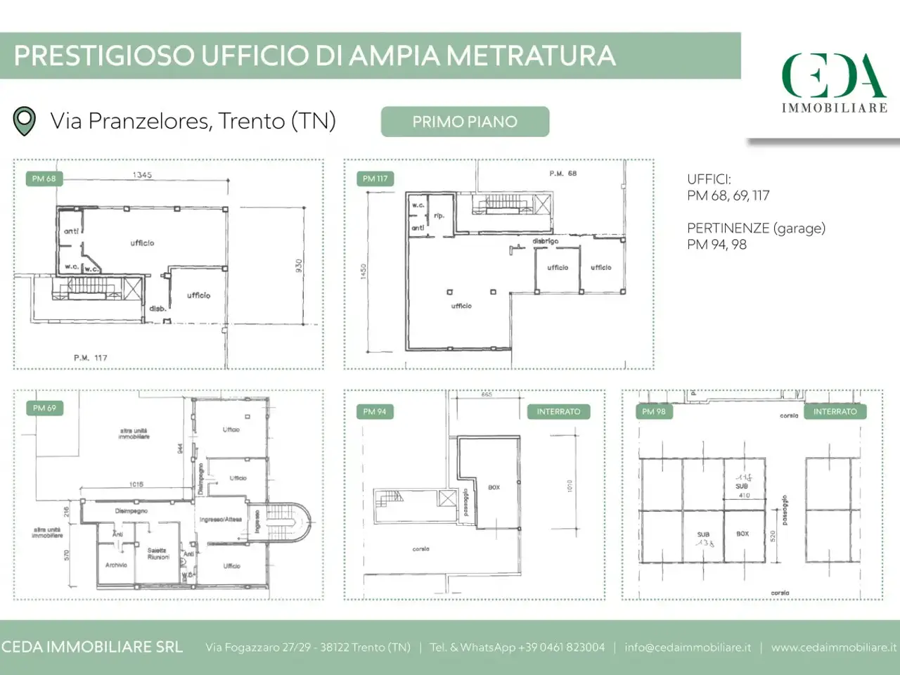 Ufficio in Via Antonio Pranzelores, Trento, {3} - Planimetria 1