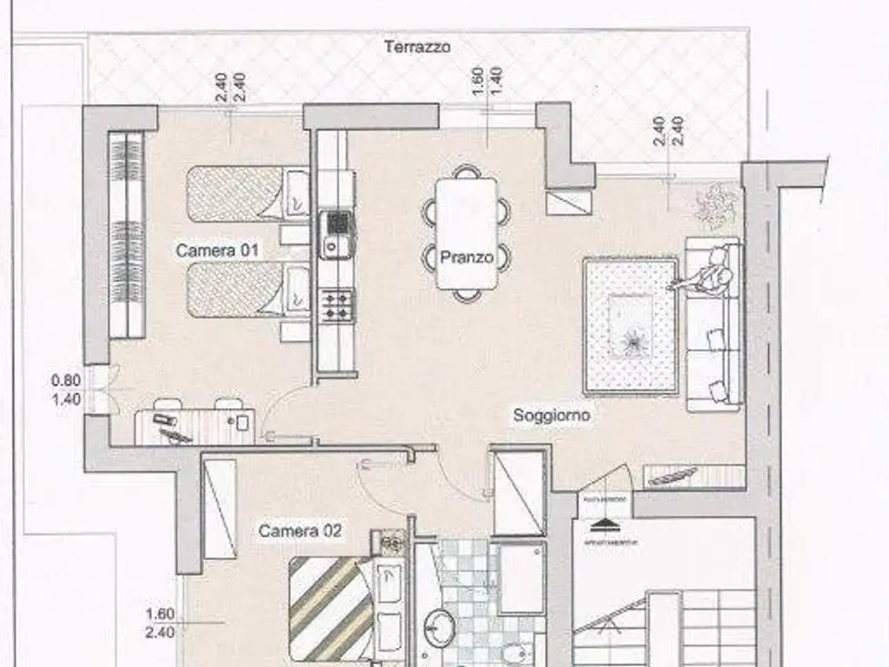 Trilocale in affitto, Via Don Carlo Roveda, Varese - Planimetria 1