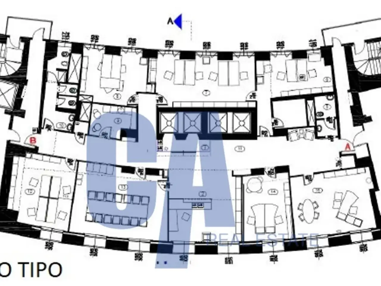 Ufficio in Via Turati Filippo, Milano, {3} - Planimetria 1