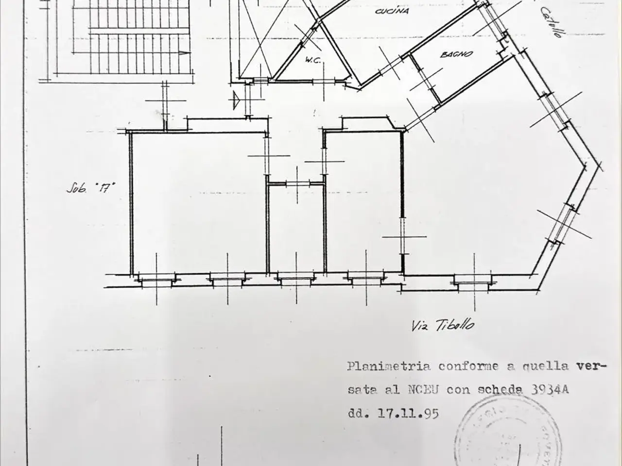 Quadrilocale in affitto, Via Albio Tibullo 1, Trieste - Planimetria 1