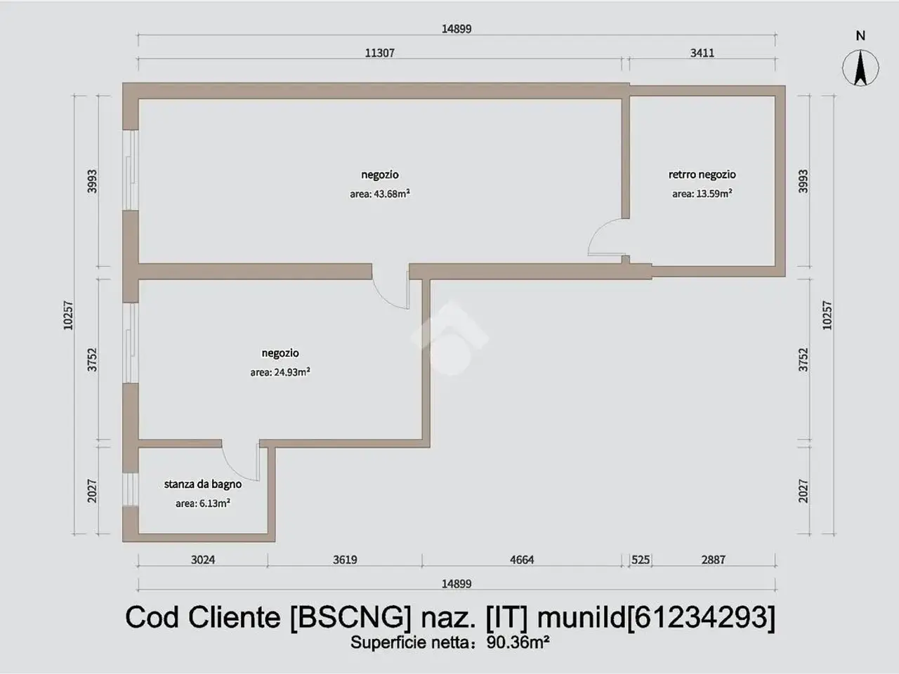 Negozio in Via del Brolo 38, Brescia, {3} - Planimetria 1
