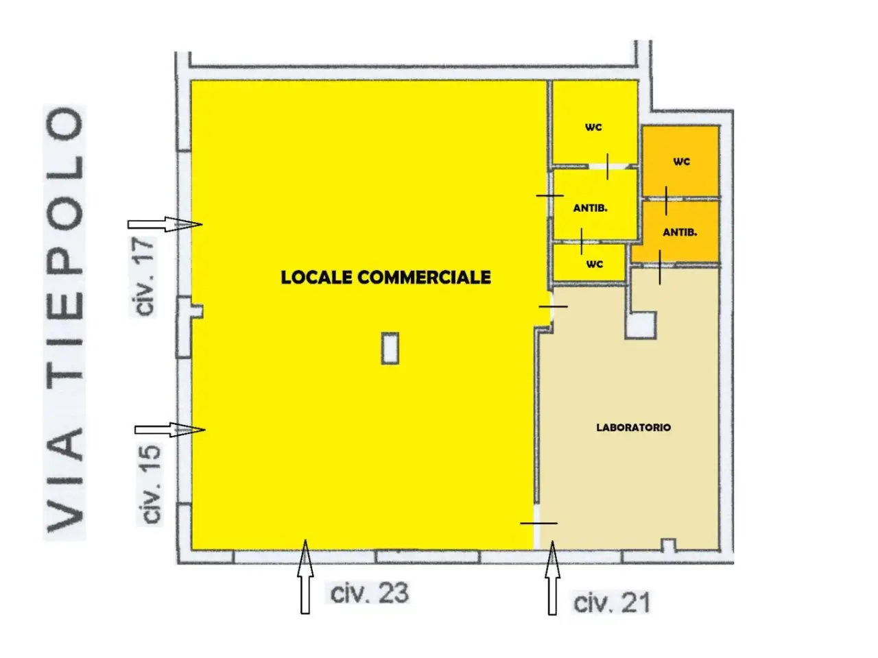 Negozio in Via Tiepolo 15, Andria, {3} - Planimetria 1