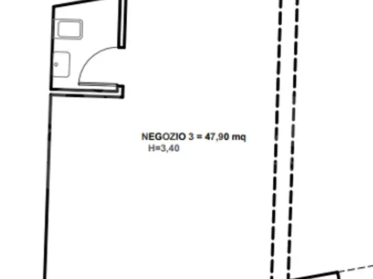 Negozio in Via Castiglione 91, Bologna, {3} - Planimetria 1