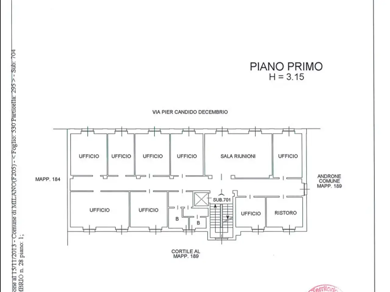 Ufficio in Via Decembrio 28, Milano, {3} - Planimetria 1
