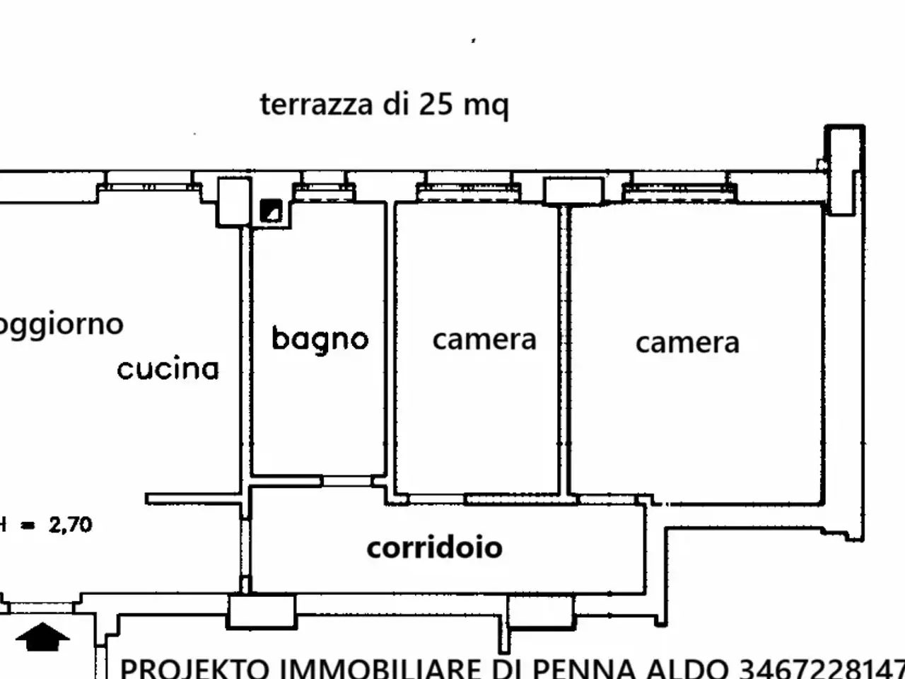 Trilocale in vendita, Via Parigi, Potenza - Planimetria 1