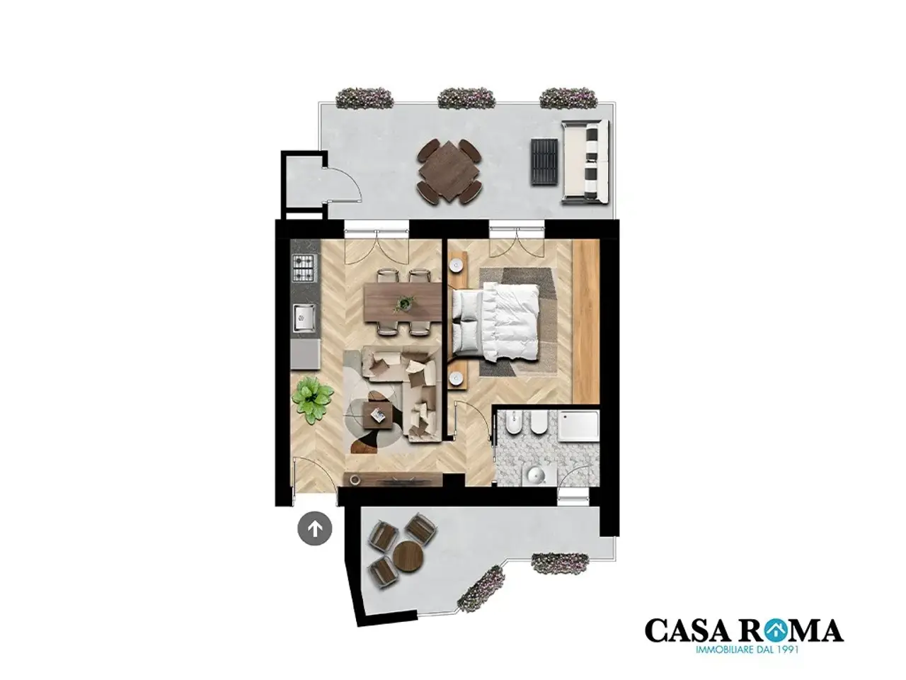 Bilocale in vendita, Via del Labaro 52, Roma - Planimetria 1