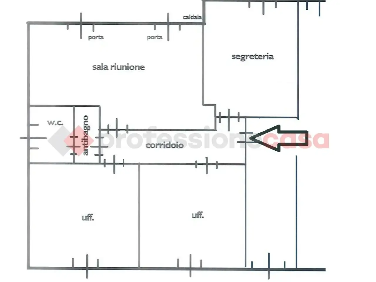 Ufficio in Via Martiri del XXI 110, Pinerolo, {3} - Planimetria 1