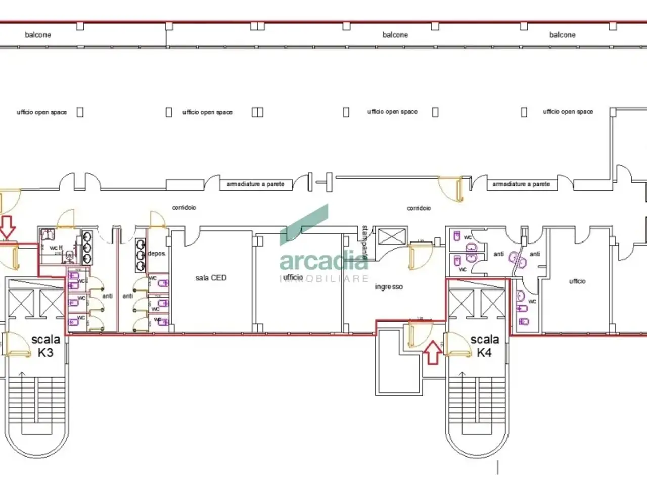 Ufficio in Via Sette Pietro 4, Bari, {3} - Planimetria 1