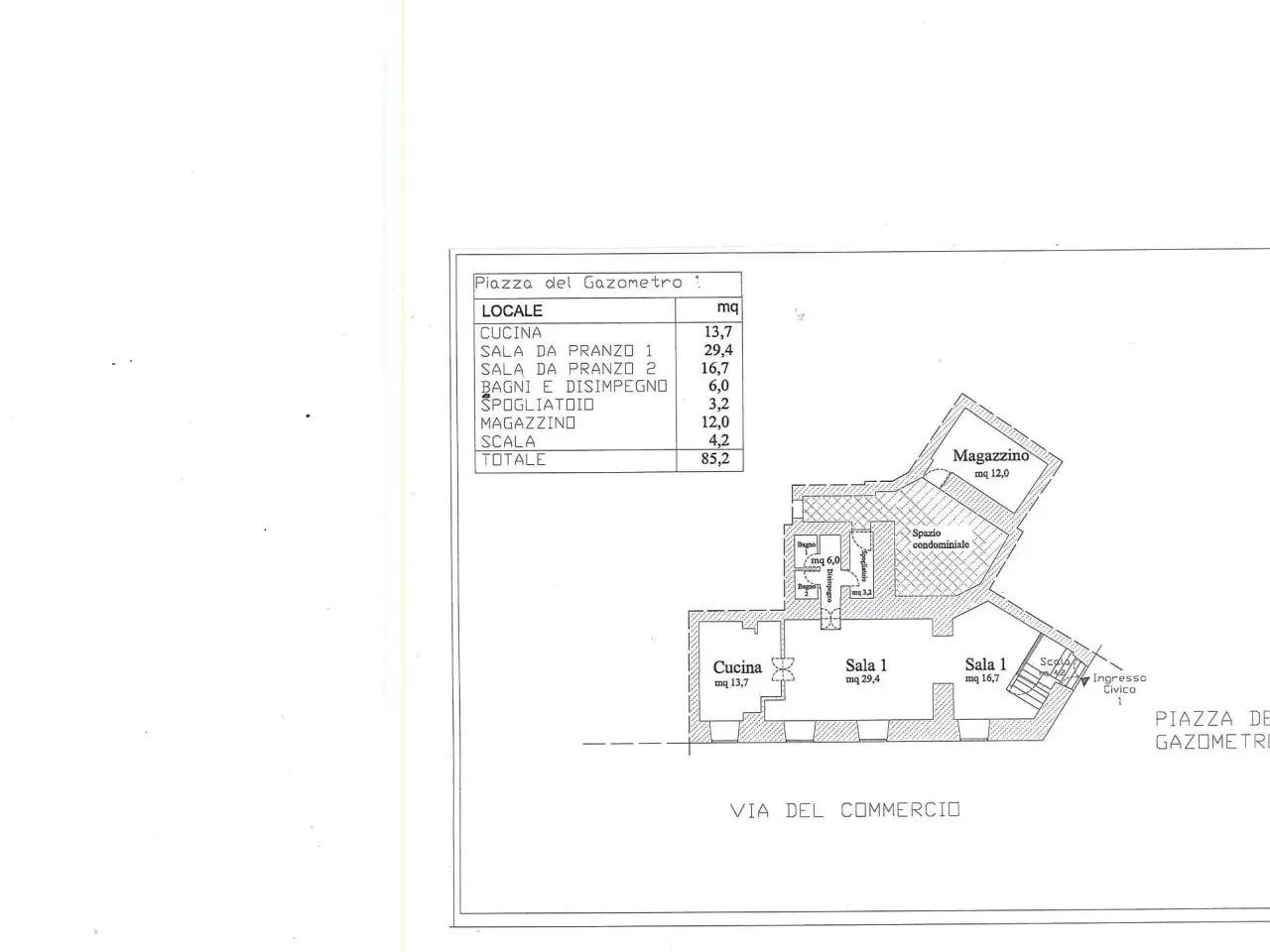 Locale commerciale in Piazza del Gazometro, Roma, {3} - Planimetria 1