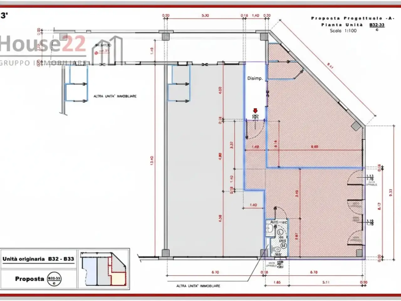 Ufficio in Via Divisione Folgore 9c, Vicenza, {3} - Planimetria 1
