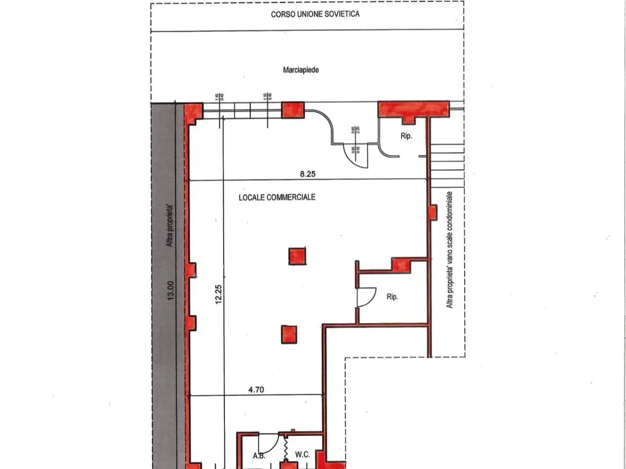 Negozio in Corso Unione Sovietica 171, Torino, {3} - Planimetria 1