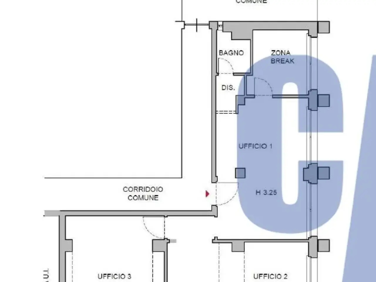 Ufficio in Via Legnano, Milano, {3} - Planimetria 1