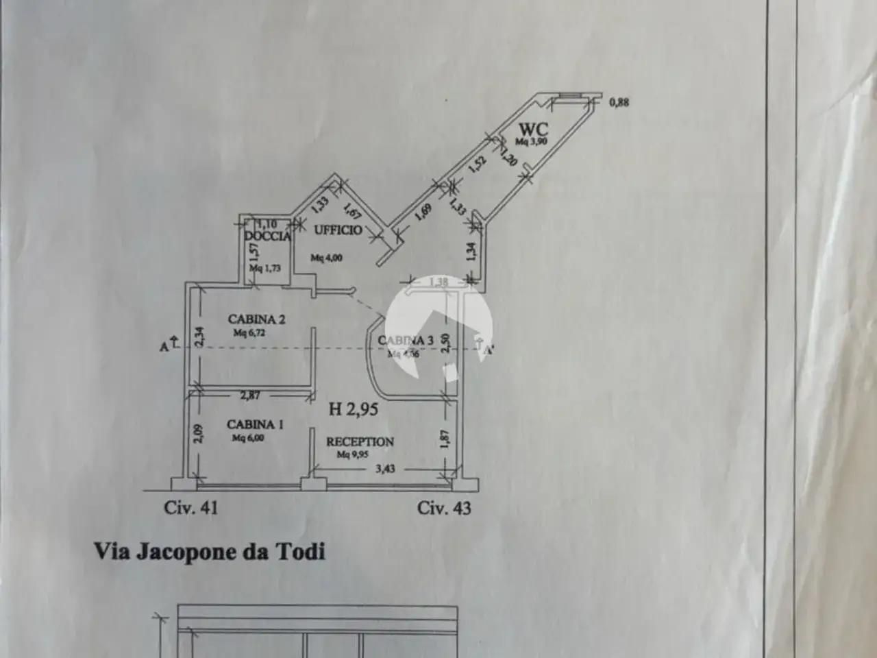 Negozio in Via Jacopone da Todi 41/43, Roma, {3} - Planimetria 1