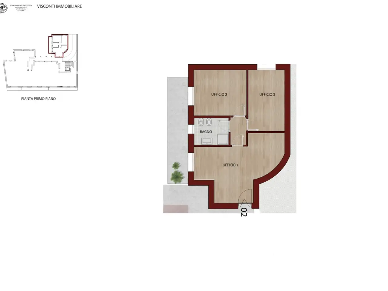 Ufficio in Piazza Visconti 13, Rho, {3} - Planimetria 1