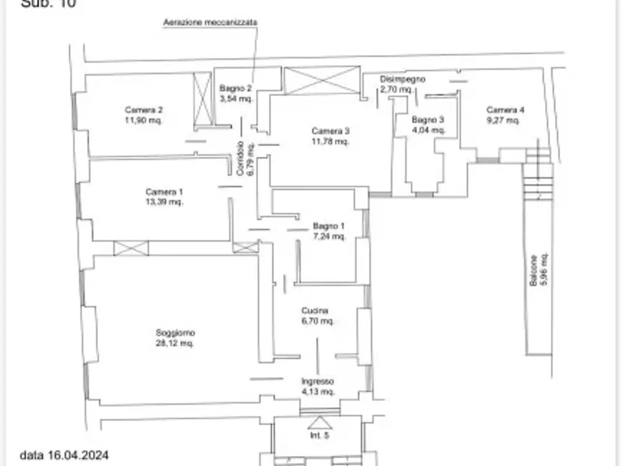 Bed & Breakfast in Via Francesco Crispi, Roma, {3} - Planimetria 1
