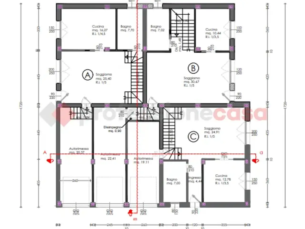 Villa a schiera in vendita, Viano - Planimetria 1