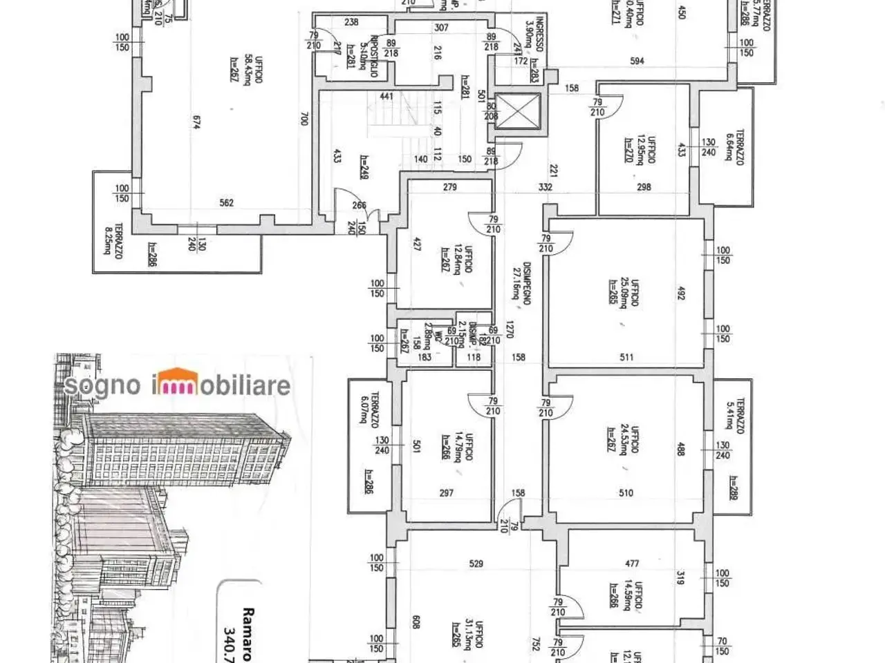 Ufficio condiviso in Via Pier Domenico Frattini 43, Legnago, {3} - Planimetria 1