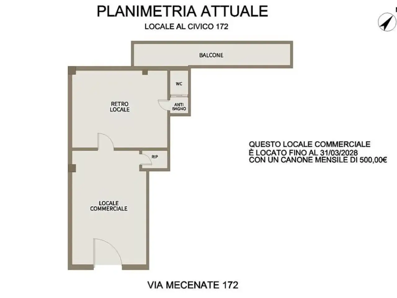 Negozio in Via Mecenate 170, Brindisi, {3} - Planimetria 1