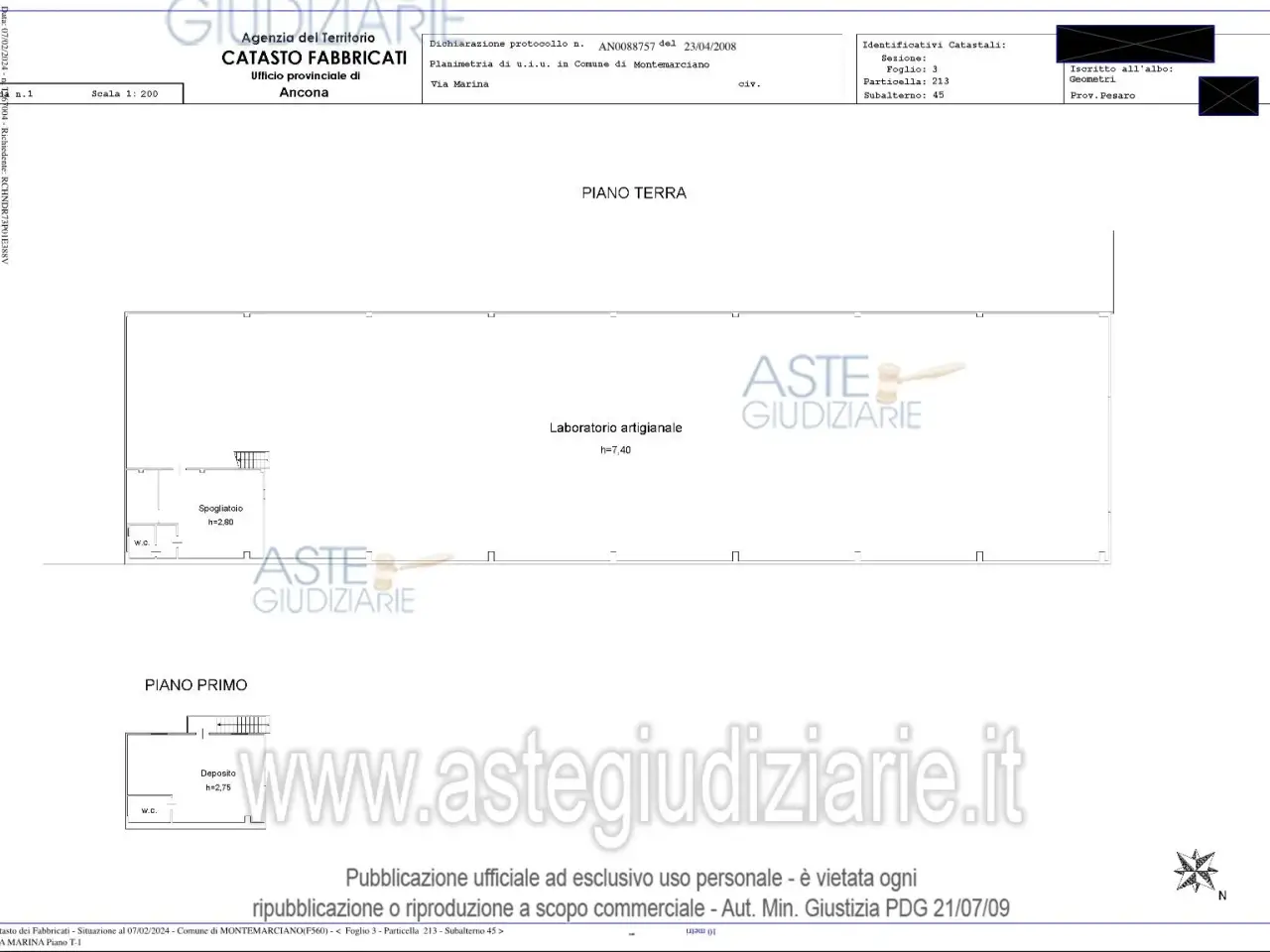 Laboratorio in Via Marina, 60018 Marina di Montemarciano An, Italia 60018, Montemarciano, {3} - Planimetria 1