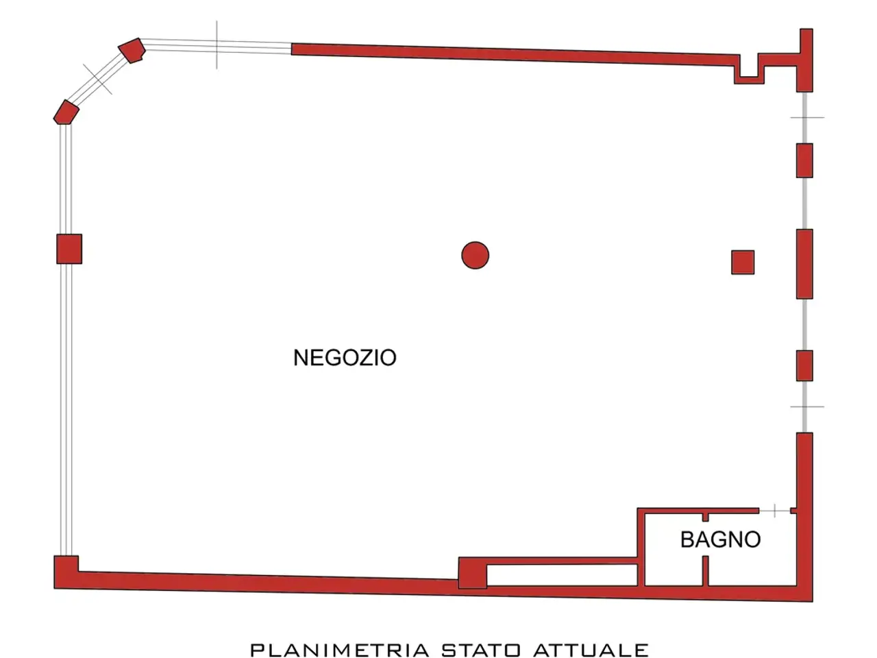 Negozio in Via della Lucchina, Roma, {3} - Planimetria 1