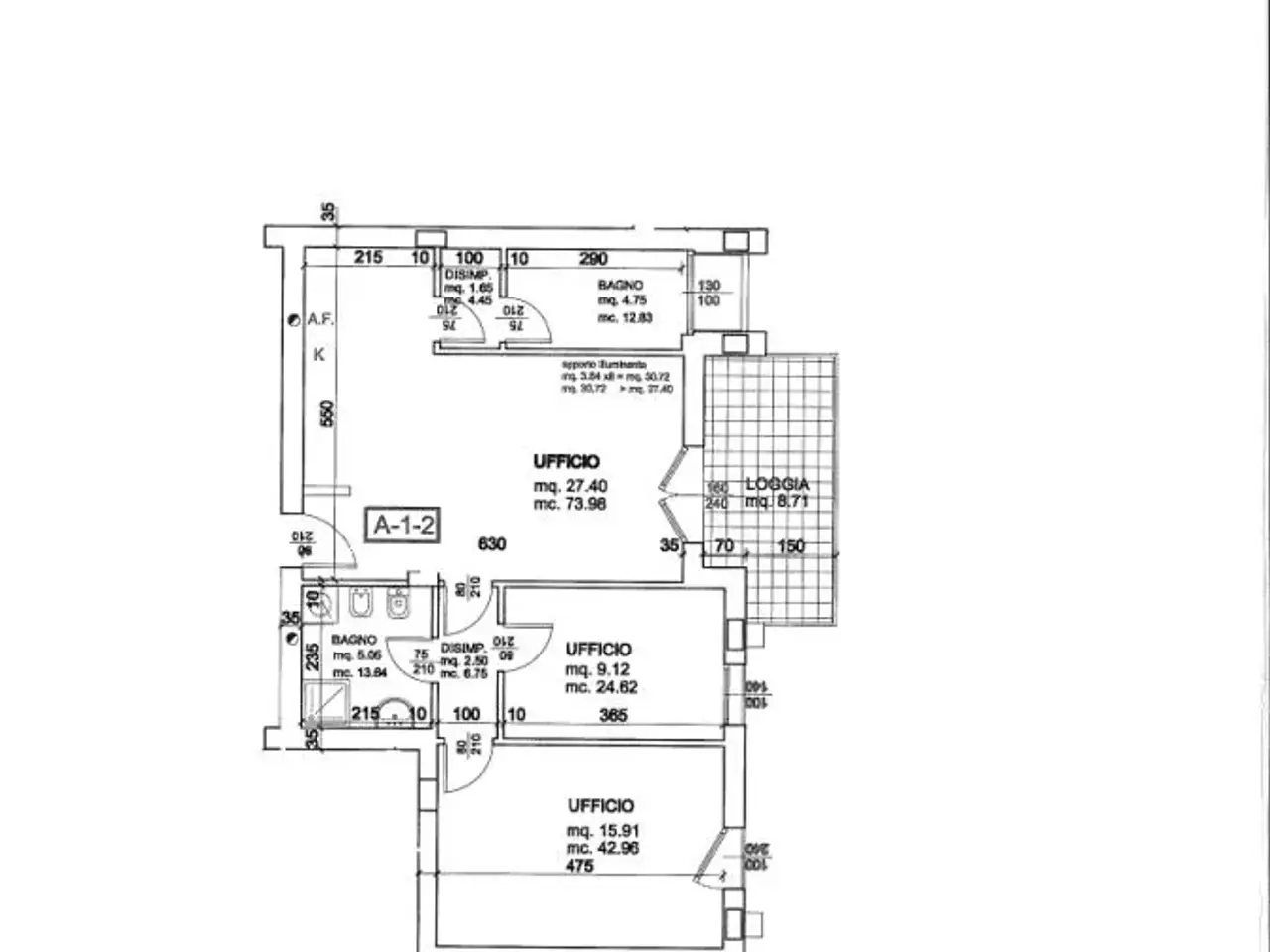 Ufficio in , Montegrotto Terme, {3} - Planimetria 1