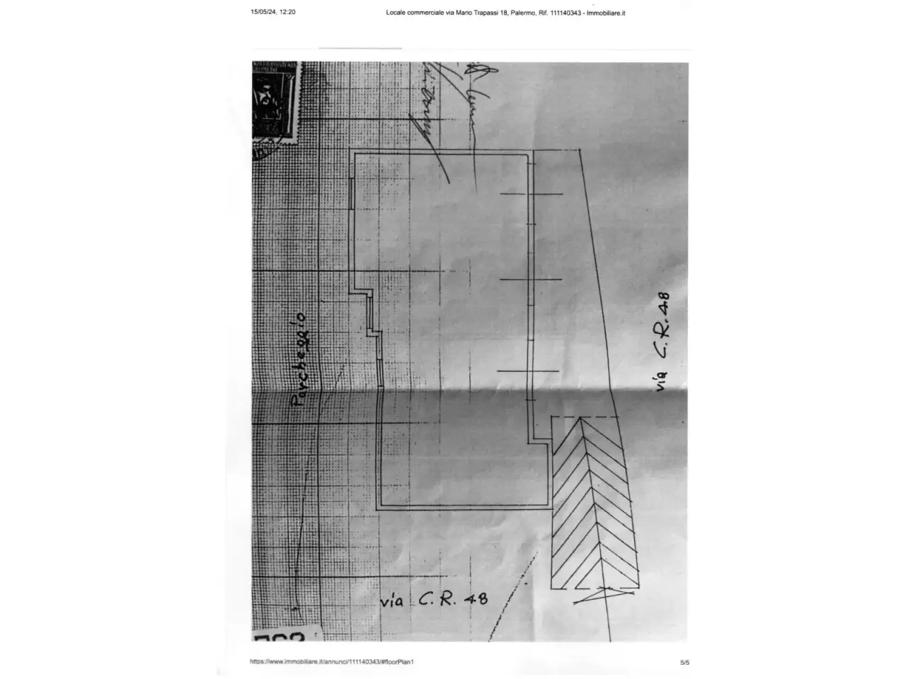 Negozio in Via Mario Trapassi 18, Palermo, {3} - Planimetria 1