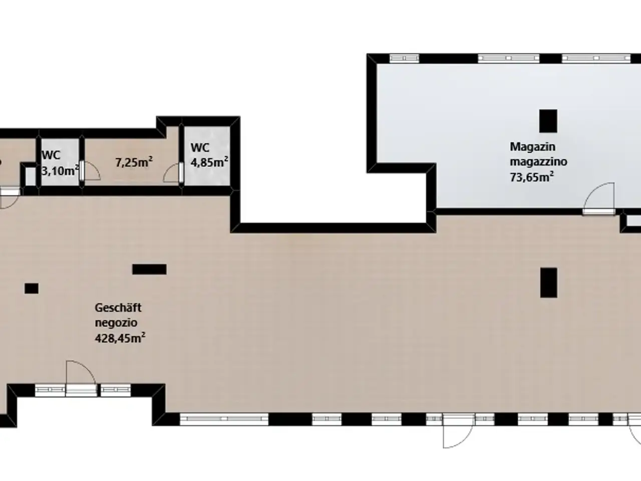 Negozio in Via Roma - RomstraßE, Bolzano, {3} - Planimetria 1