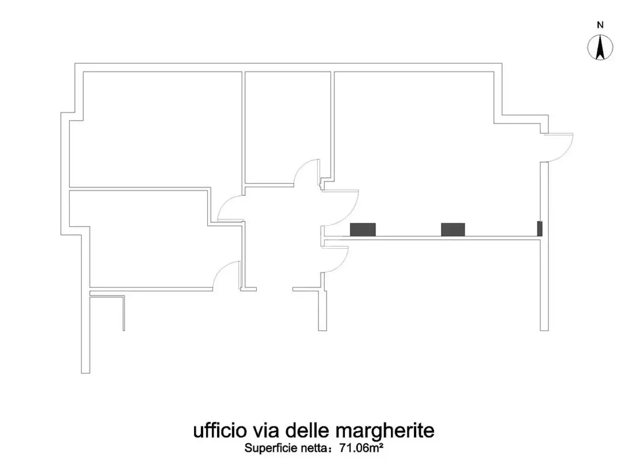 Ufficio in Via delle Margherite 121, Aprilia, {3} - Planimetria 1