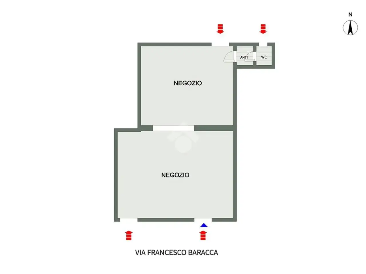 Negozio in Via Francesco Baracca 26, Roma, {3} - Planimetria 1