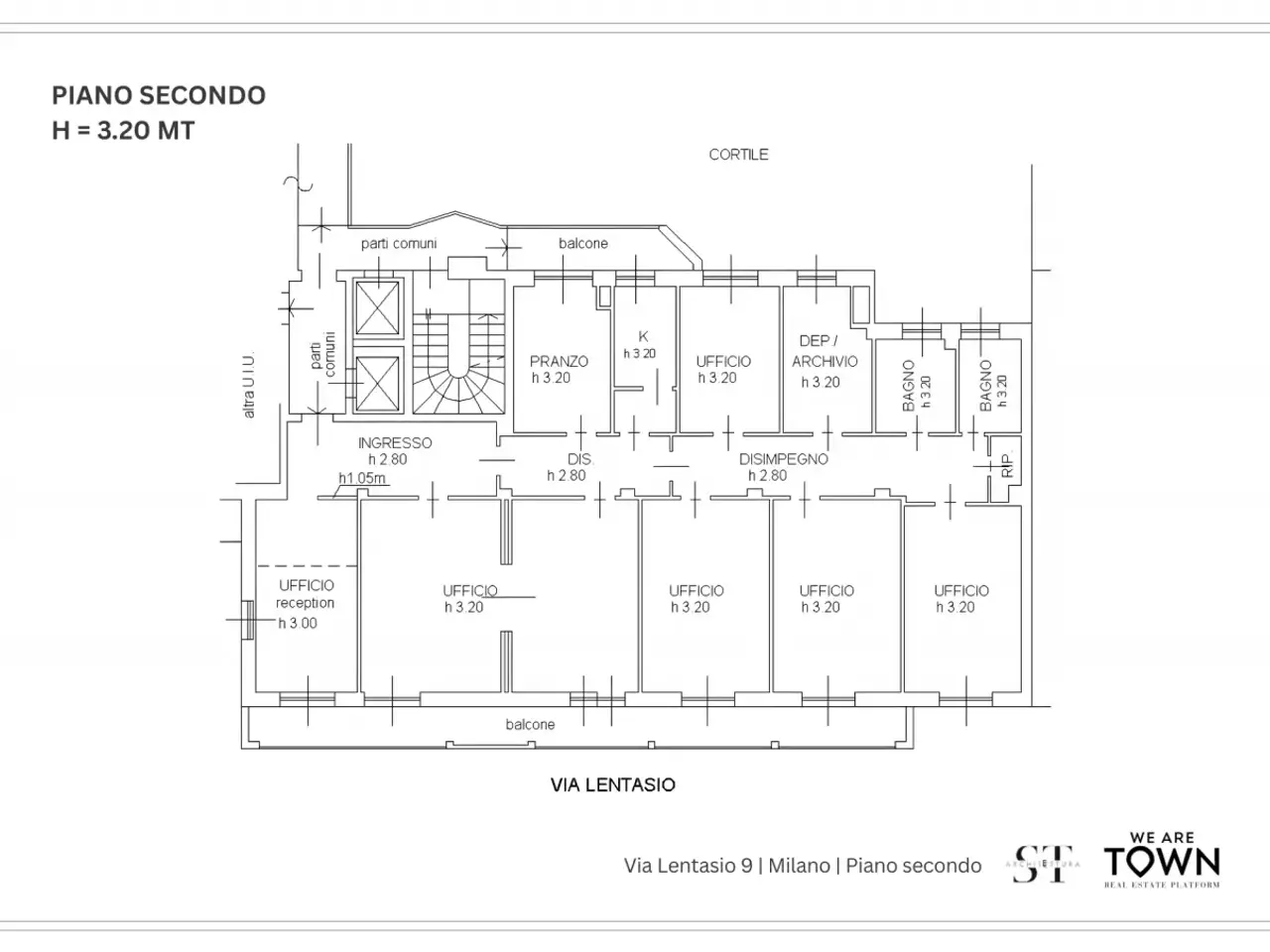 Ufficio in Via Lentasio 9, Milano, {3} - Planimetria 1
