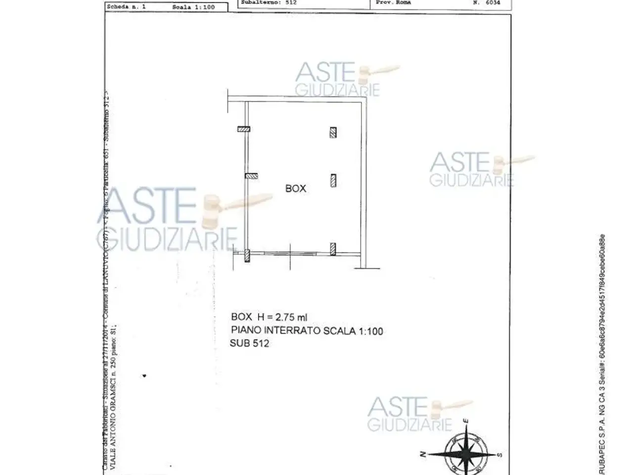 Garage in Via Antonio Gramsci, 250, 00075 Lanuvio Rm, Italia 250, Lanuvio, {3} - Planimetria 1