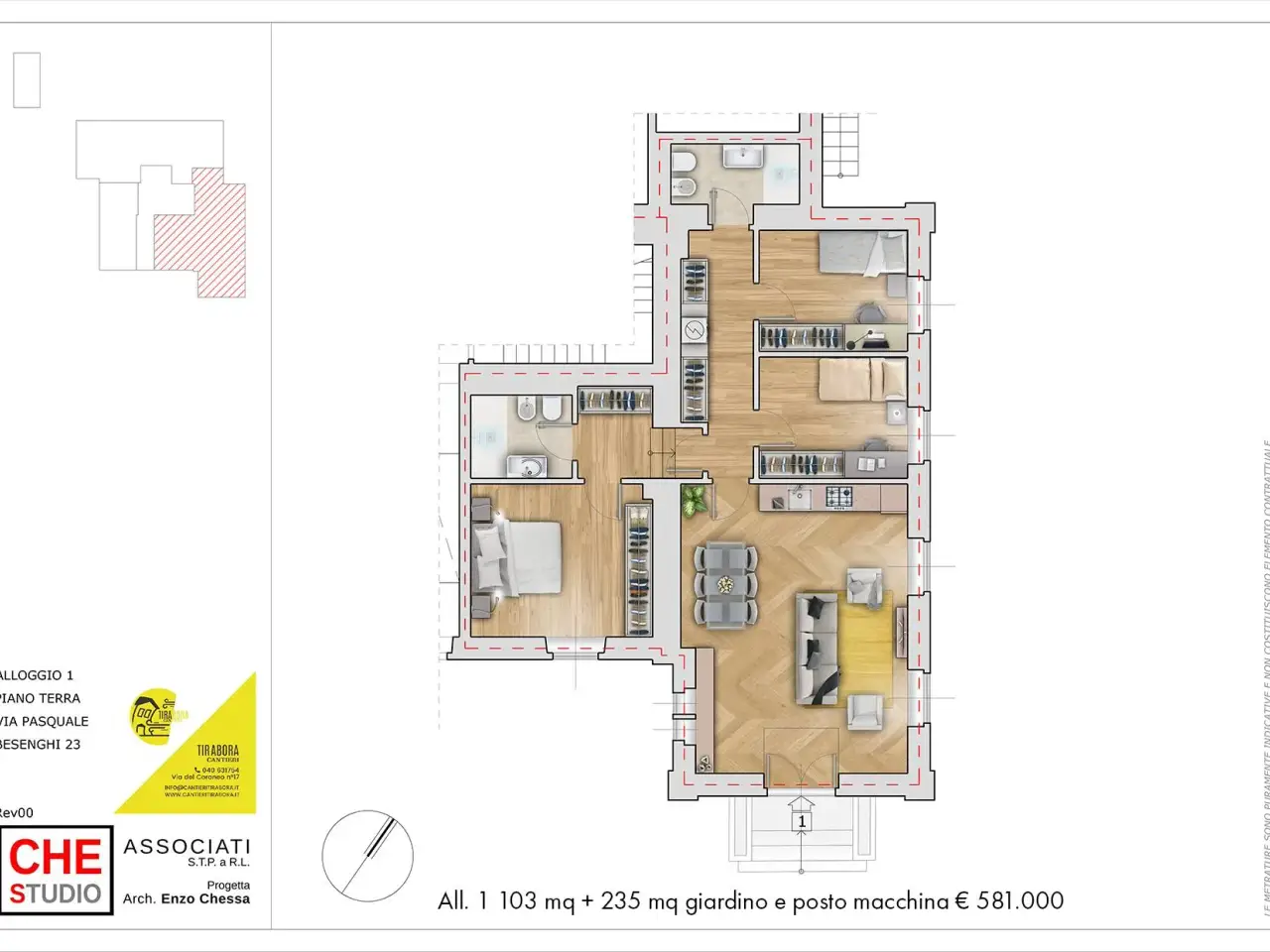 Quadrilocale in vendita, Via Pasquale Besenghi 23, Trieste - Planimetria 1