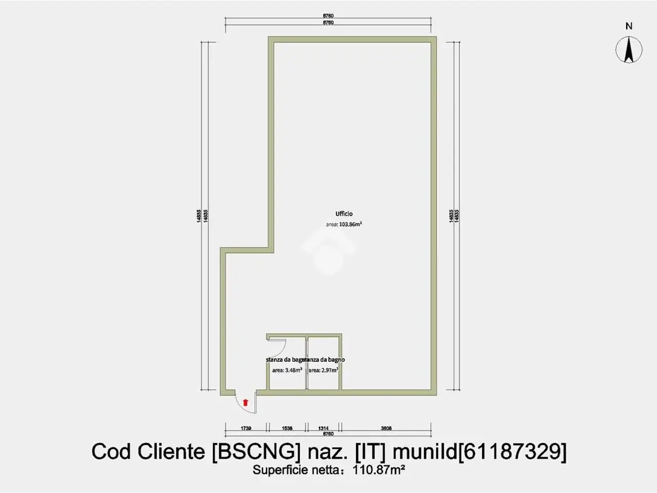 Ufficio in Via F. Glisenti 64, Villa Carcina, {3} - Planimetria 1