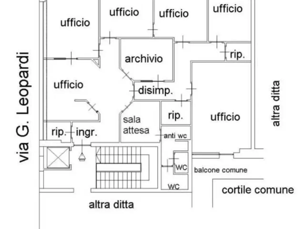 Ufficio in Via Giacomo Leopardi  1, Grugliasco, {3} - Planimetria 1