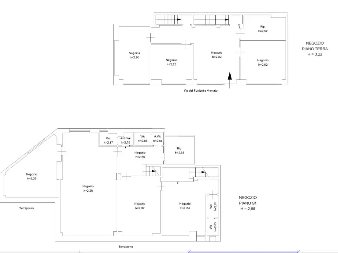 Negozio in Via del Fontanile Arenato 154, Roma, {3} - Planimetria 1