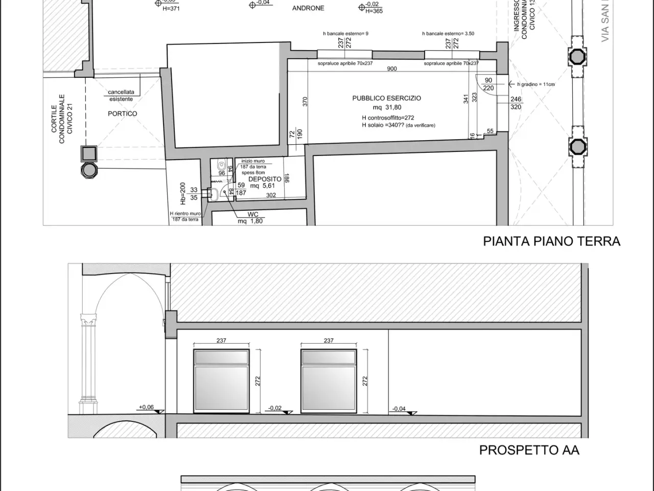 Negozio in Via San Felice 13 d E F, Bologna, {3} - Planimetria 1