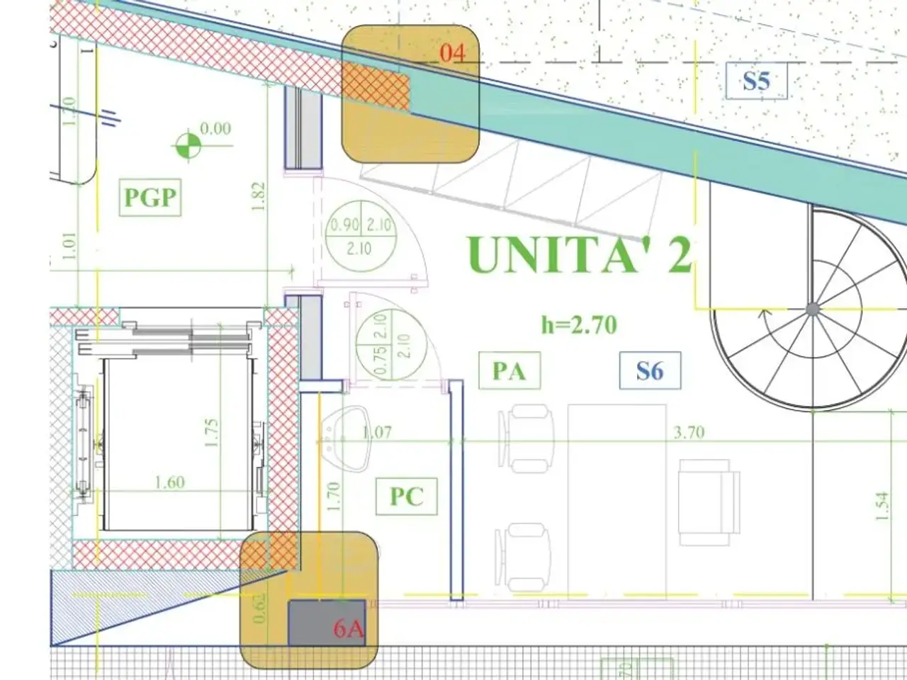Ufficio in Via Giuseppe Giacosa 3, Bologna, {3} - Planimetria 1