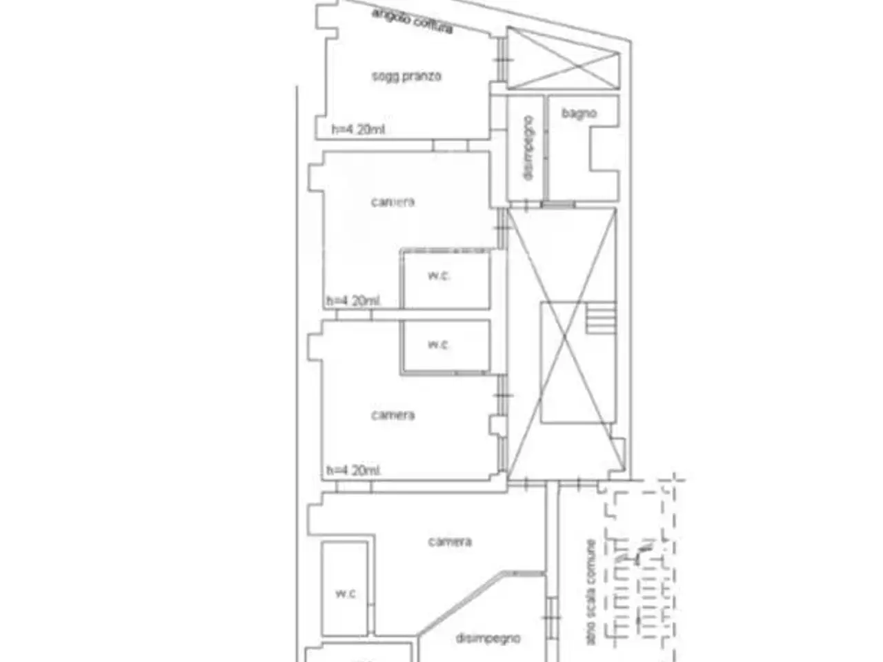 Albergo in Via Giovanni Antonio Orsini del Balzo 46, Lecce, {3} - Planimetria 1