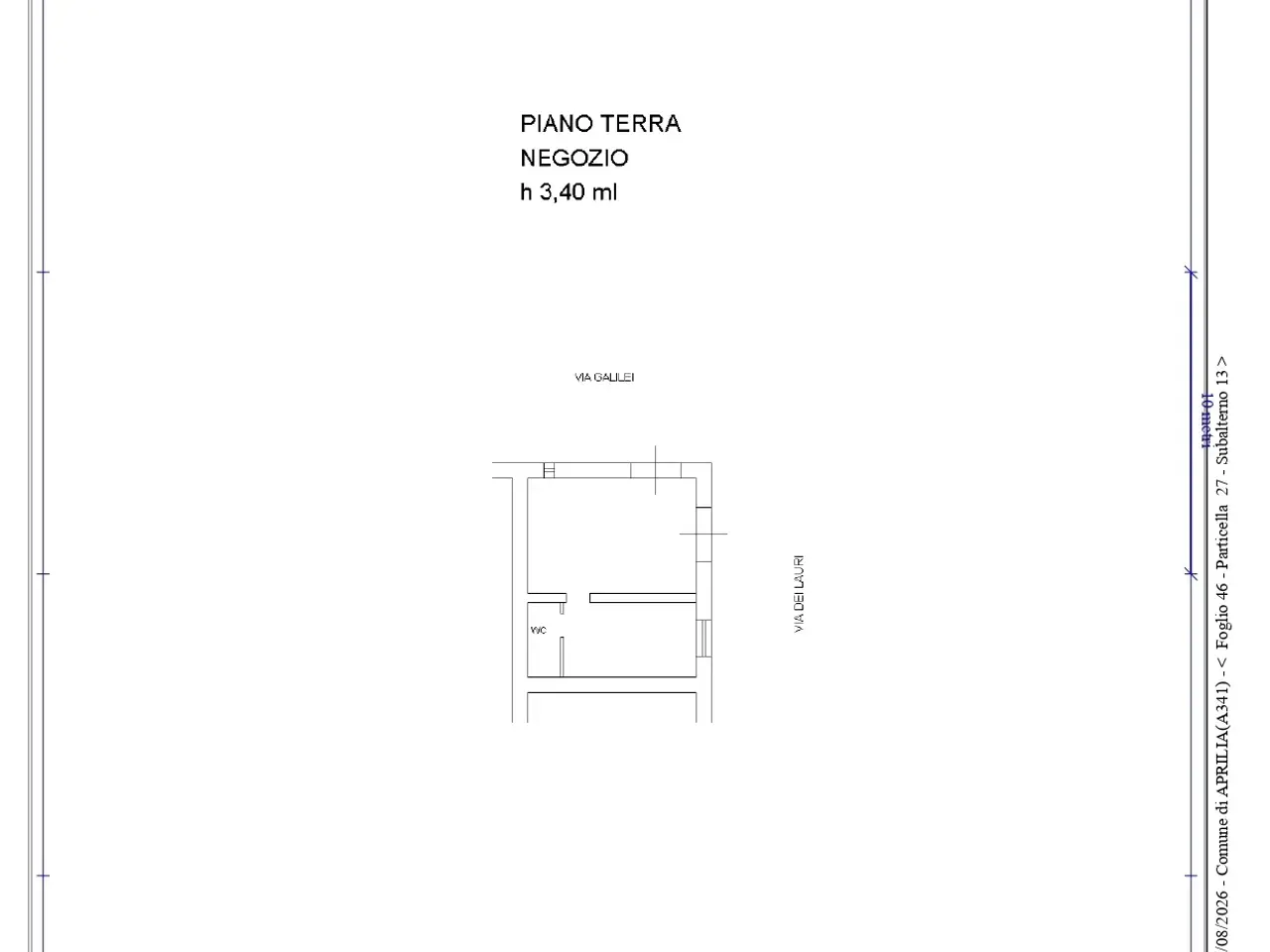 Negozio in Via dei Lauri 128, Aprilia, {3} - Planimetria 1