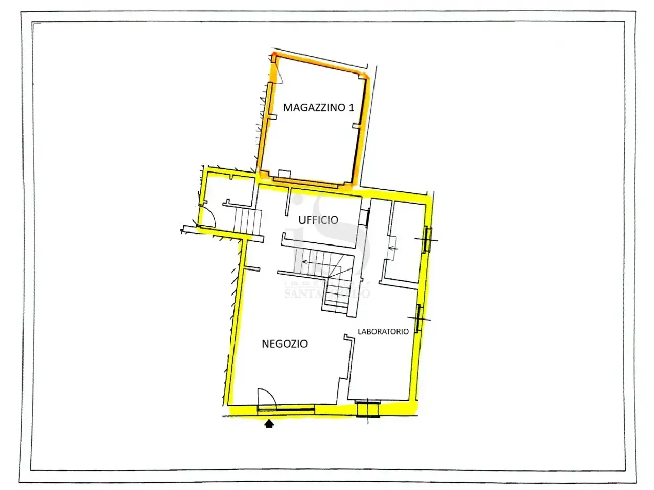 Negozio in Via Borreomeo  4a, Vimercate, {3} - Planimetria 1